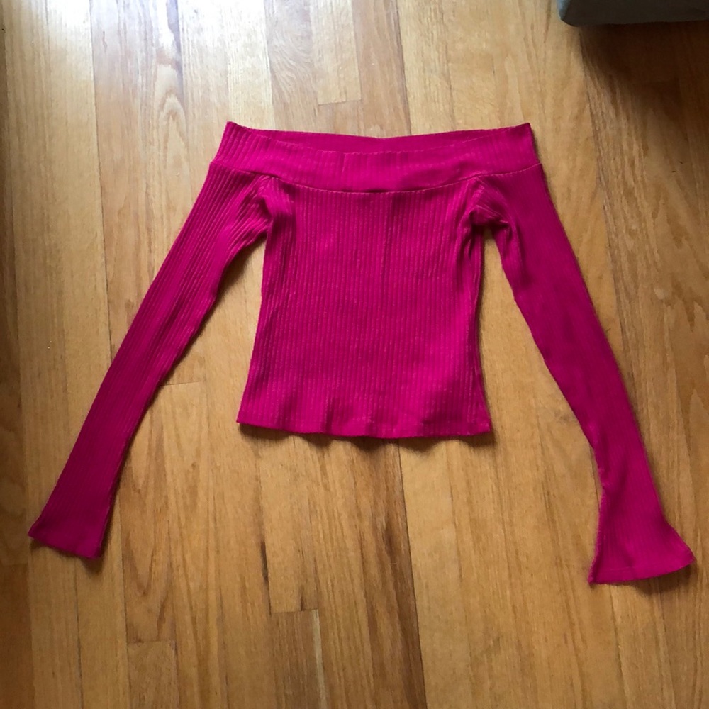 Light pink off the shoulder long sleeve